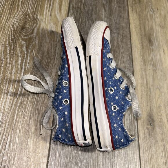 Converse Chuck Taylor Shoes 660714F Double Tongue Blue Polka Dot Youth Size 11 - Picture 13 of 13